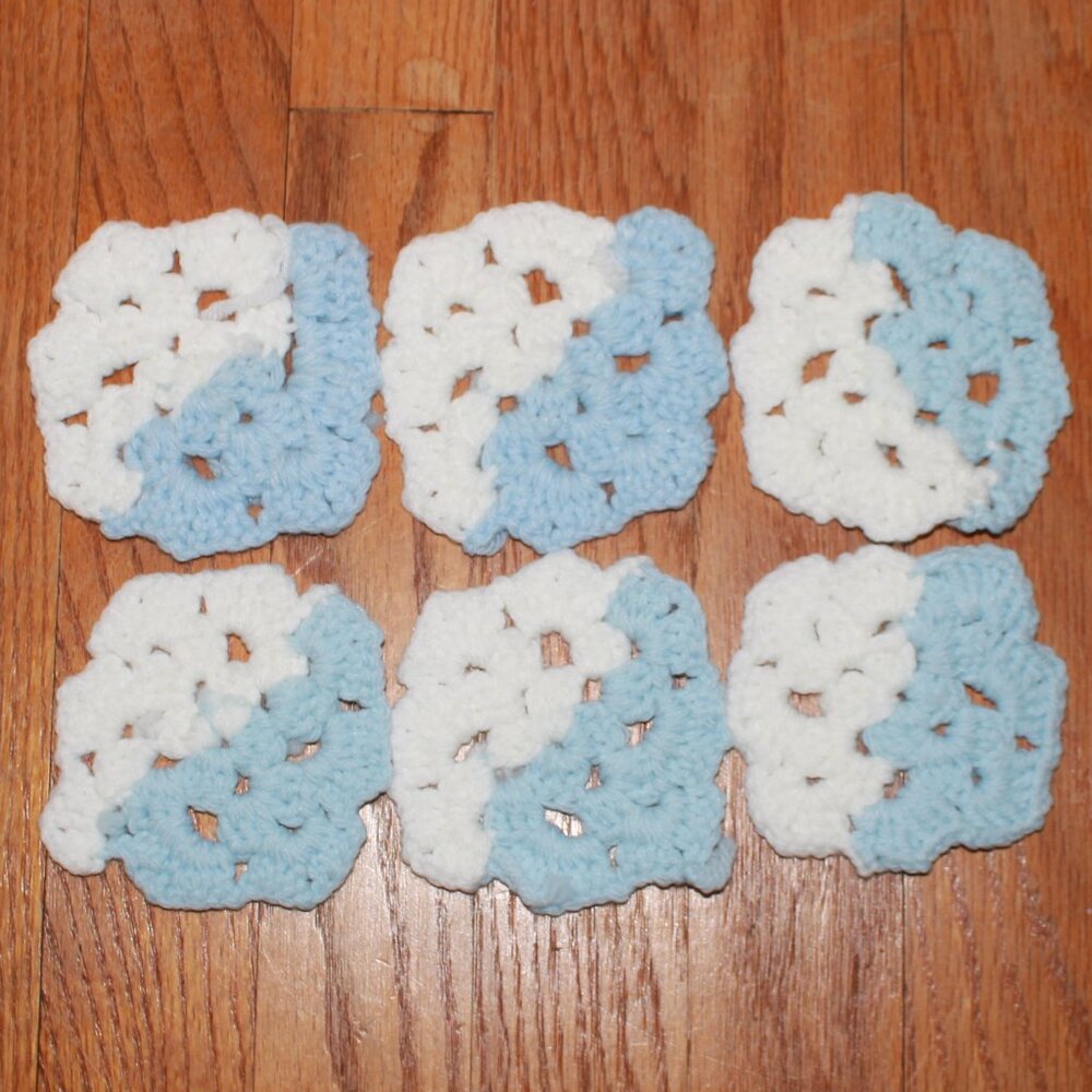 Vintage Handmade Set of Crochet Drink Coasters